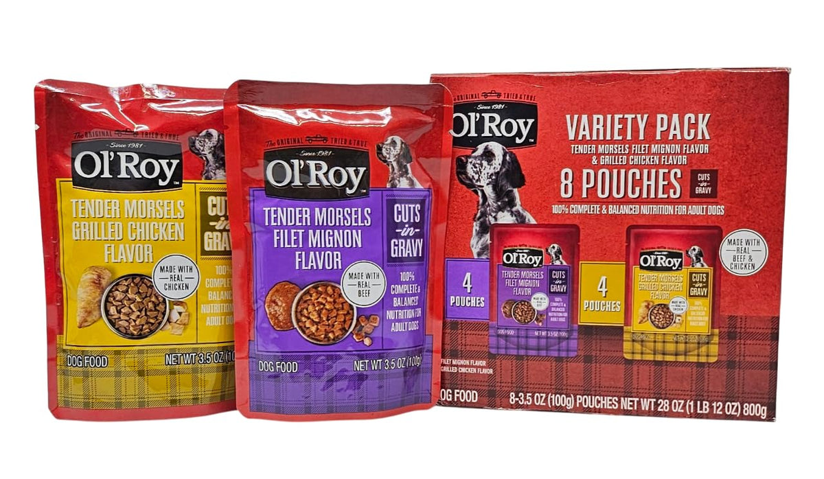 Ol' Roy paquete-variedad bocaditos tierno filet mignon, opción sabrosa para la comida diaria.