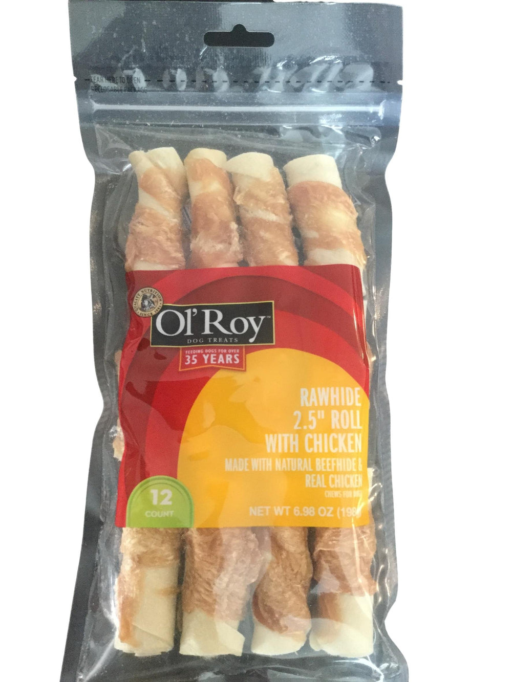 Ol' Roy Twists de Pollo en Piel Cruda, snack duradero para masticación diaria
