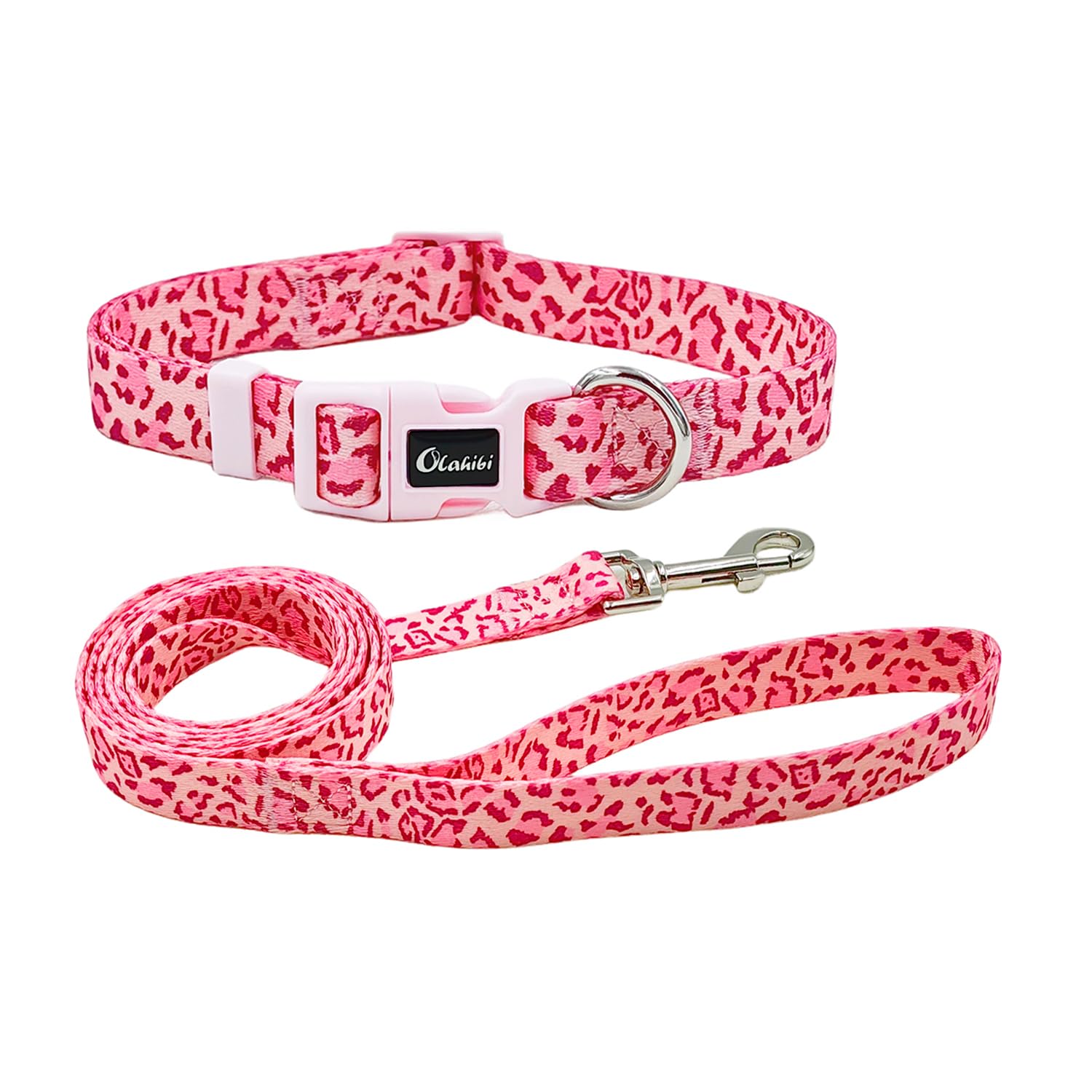 Olahibi collar para perro Leopardo, diseño elegante para paseos diarios.