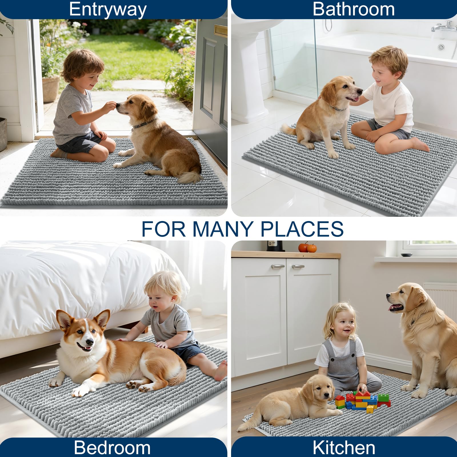 OLANLY Alfombra delgada y estable para pasillos y puertas.