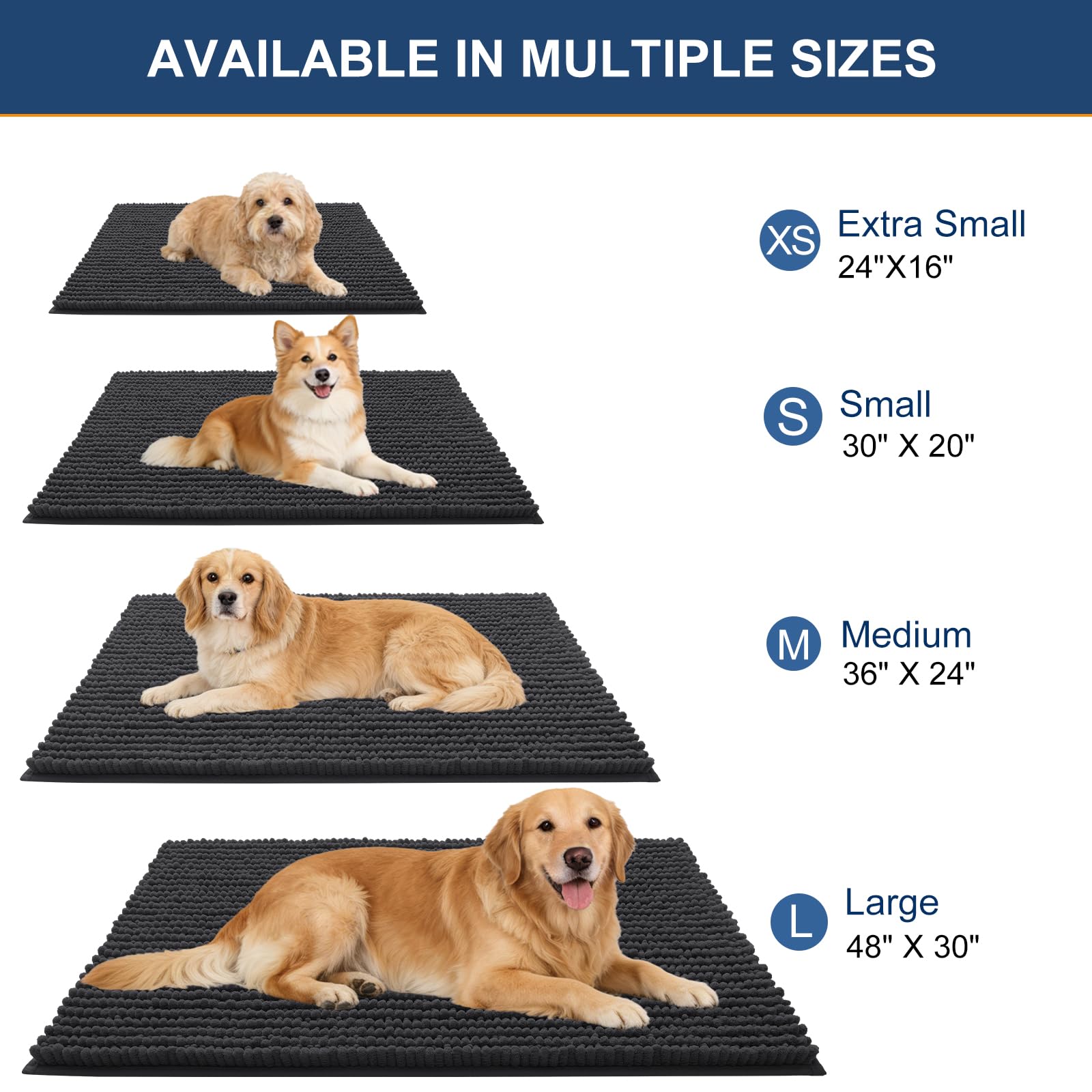 Alfombra OLANLY de entrada para perros antideslizante, base estable