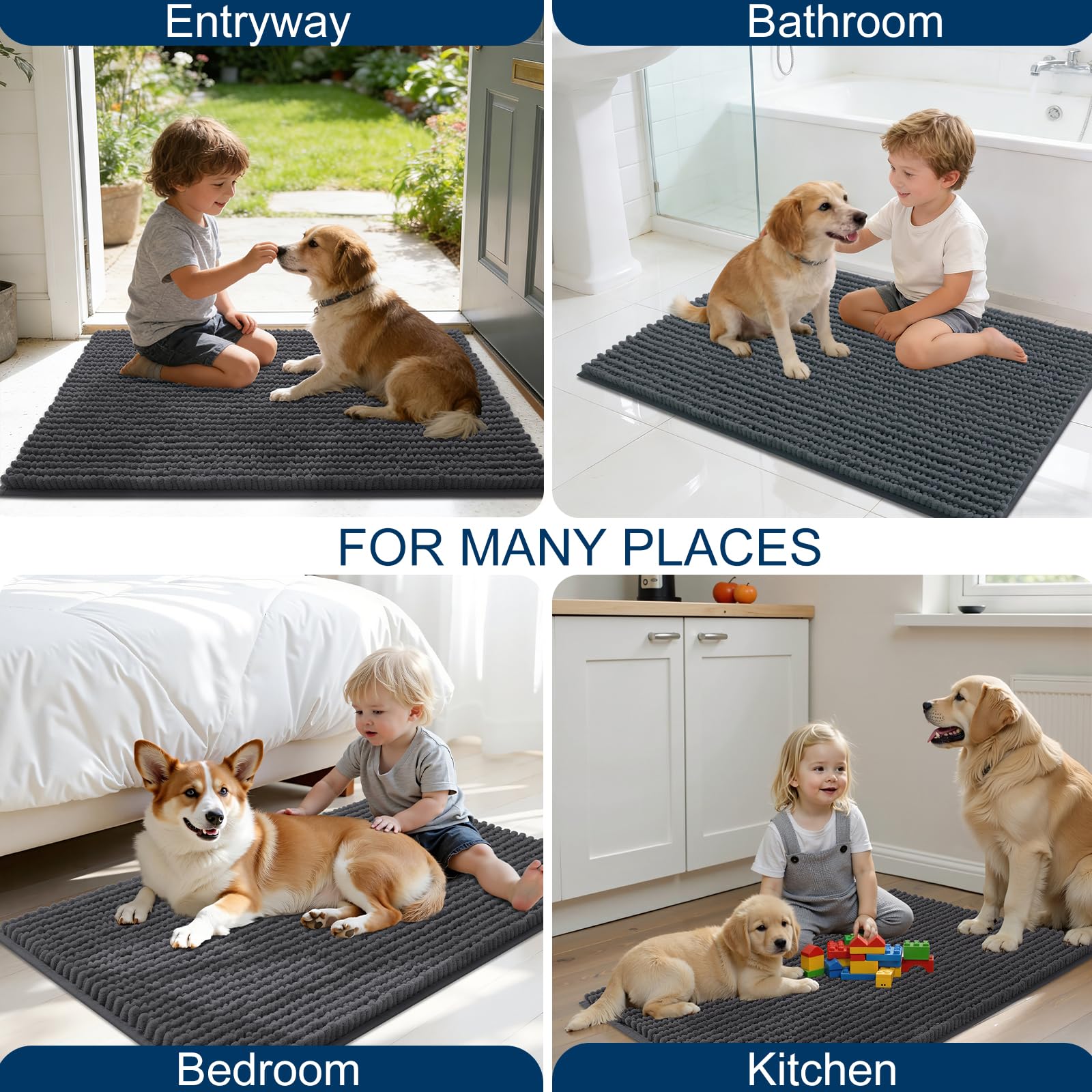 Alfombra OLANLY tamaño 40x32 cm para entradas de perros