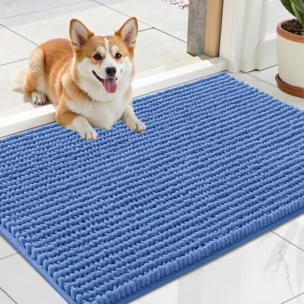 OLANLY alfombra puerta para perros, patitas mojadas absorbidas para pasillo limpio.