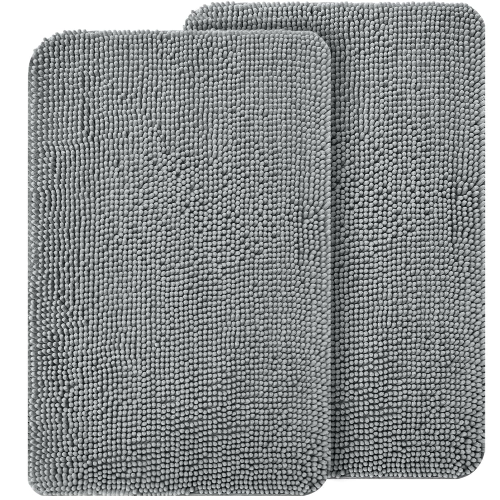 OLANLY tapete puerta perros chenilla 47x24, suave y absorbe humedad para entradas limpias.