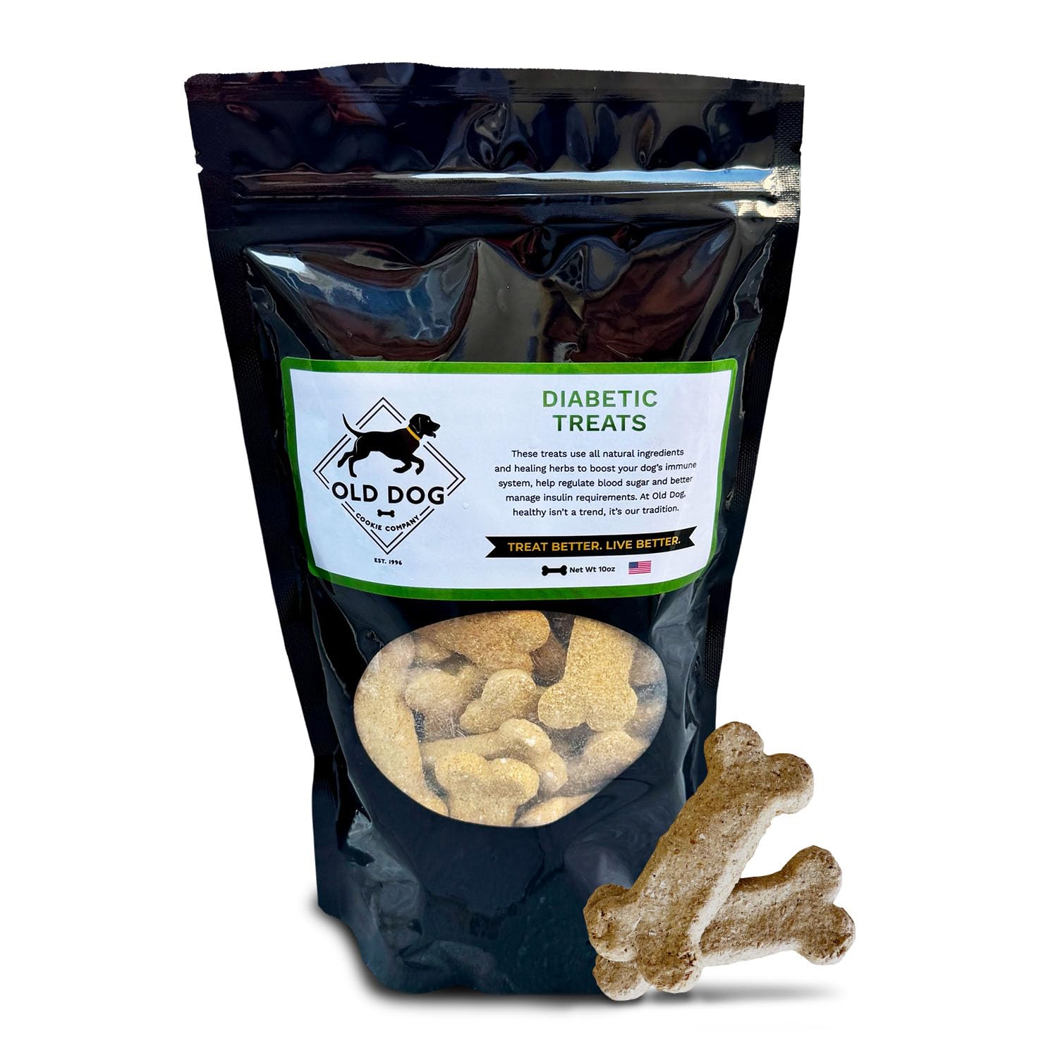 Old Dog Cookie Company galletas diabeticas en empaque 10 oz para snack diario