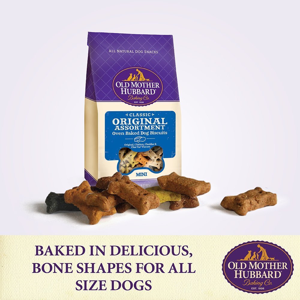 Detalle del snack Old Mother Hubbard con textura crujiente para masticar.