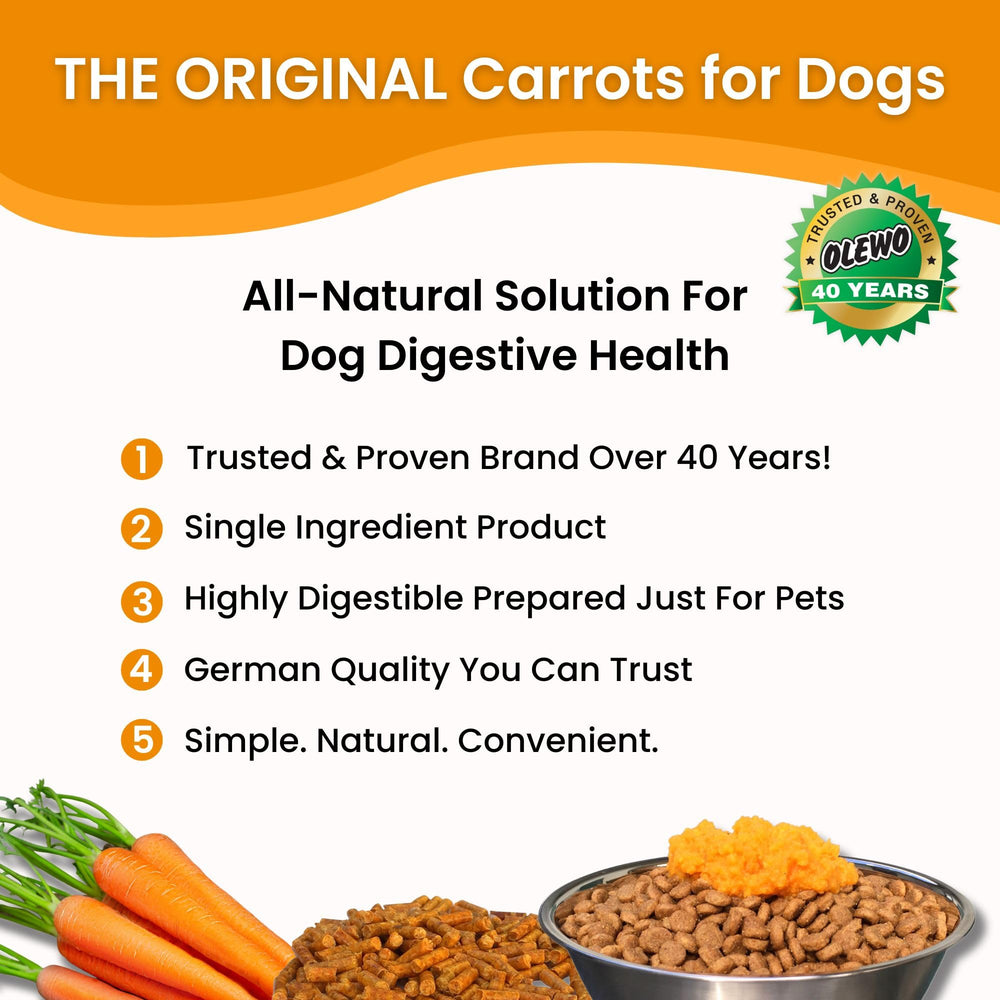Olewo Zanahorias Originales para Perros: apoyo digestivo para perros sensibles