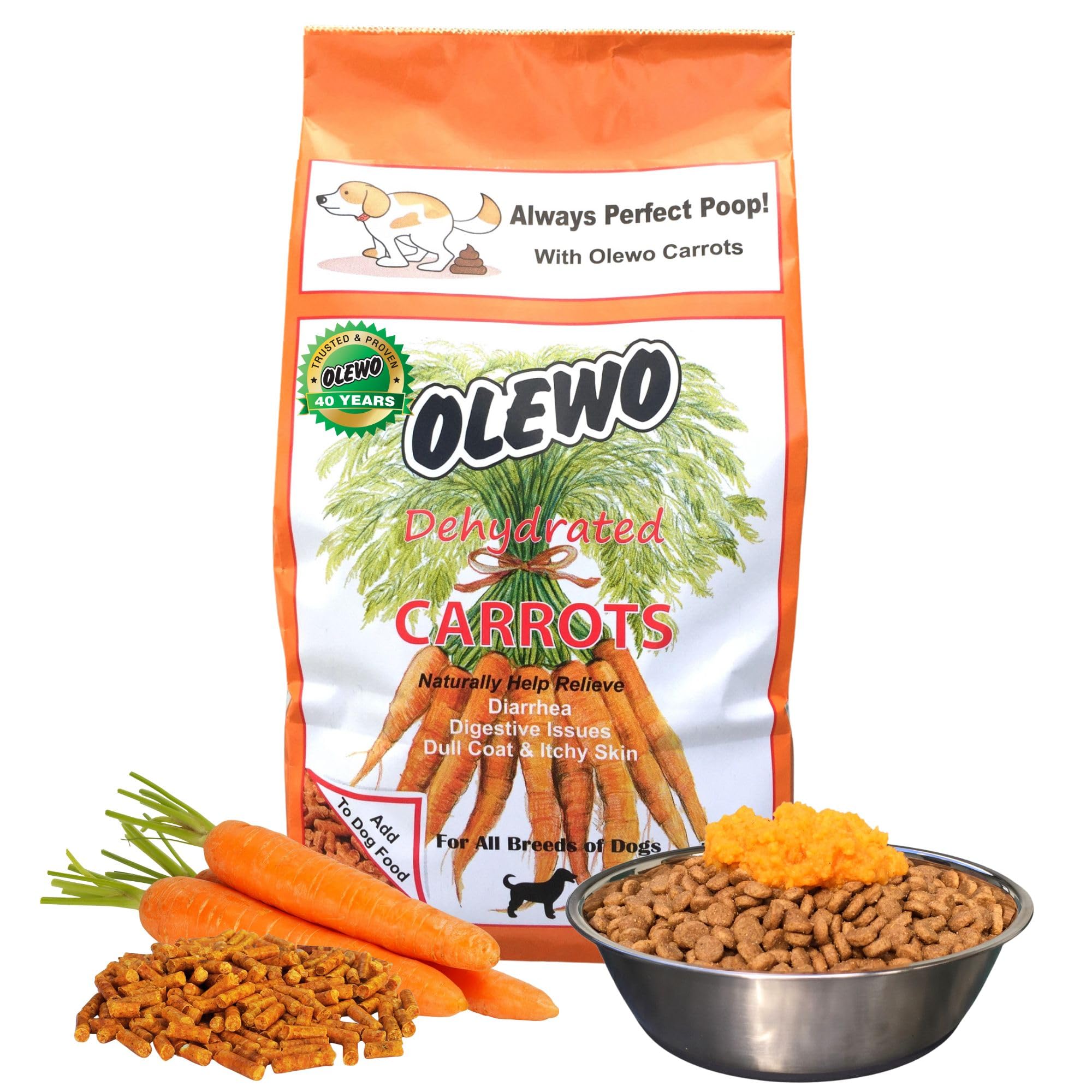 Olewo Zanahorias Originales para Perros: equilibrio de heces gracias a fibra y probióticos