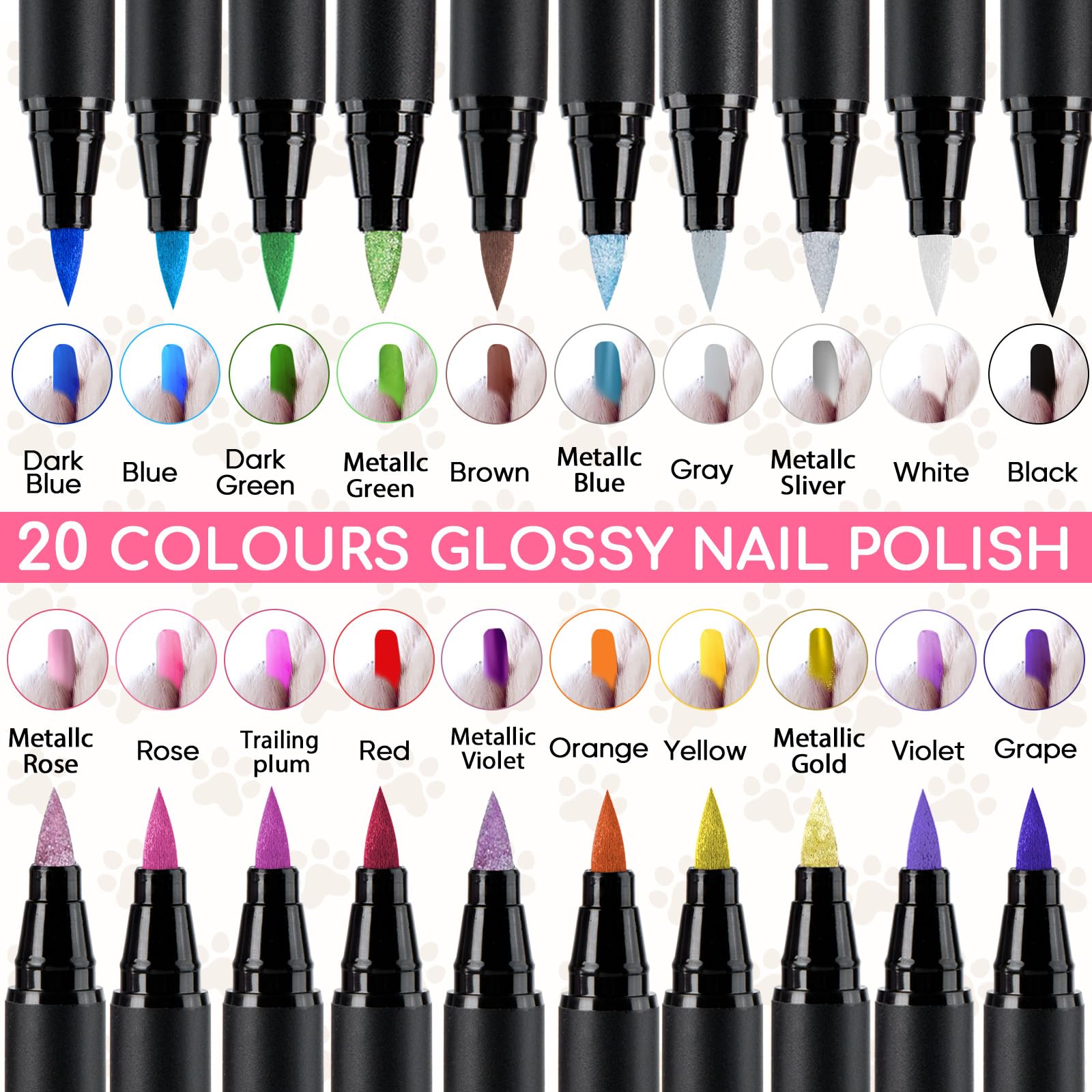 OLINGYOU: esmalte para uñas de perro en colores mate brillantes.