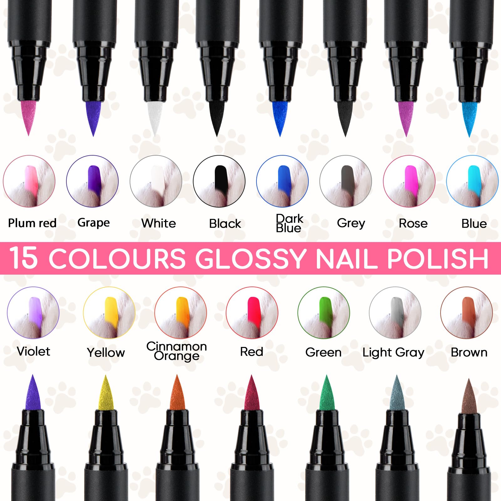 OLINGYOU esmalte para uñas de perro sin olor, seguro y cómodo