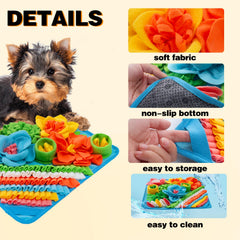 Oliumt Snuffle Mat para gatos en azul, estimula búsqueda de comida y calma