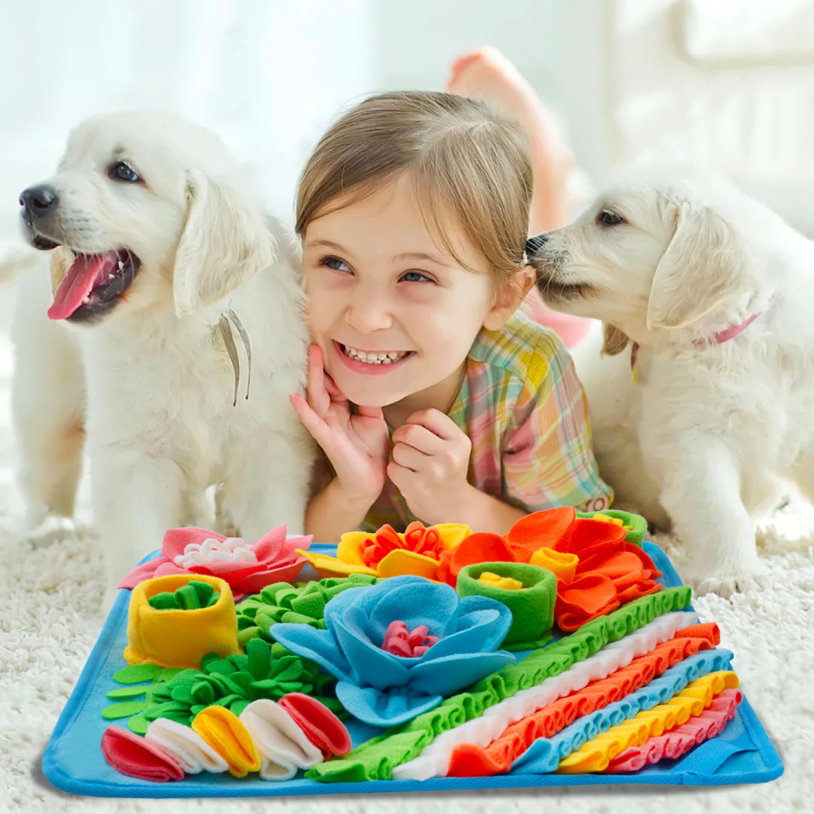 Oliumt Snuffle Mat lavable a máquina en azul, fácil de limpiar tras las sesiones