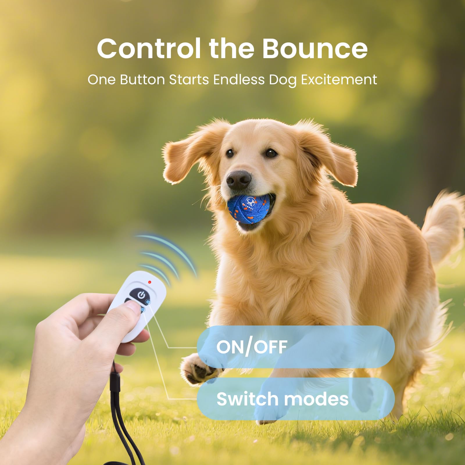 Ollapet bola, diseño resistente a mordidas que protege dientes durante sesiones activas.