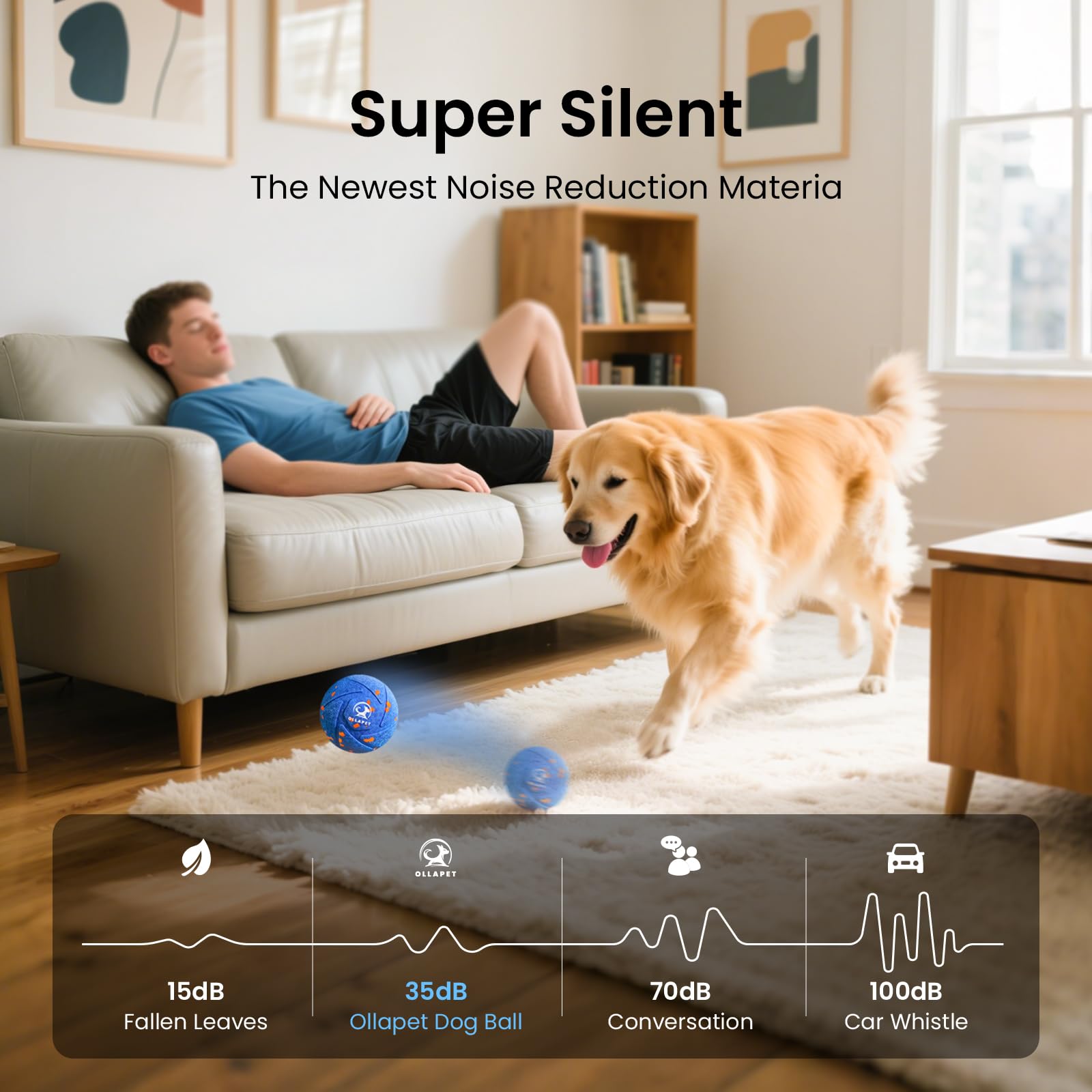 Ollapet bola con modos Regular, Bounce y Gentle para adaptar el juego.