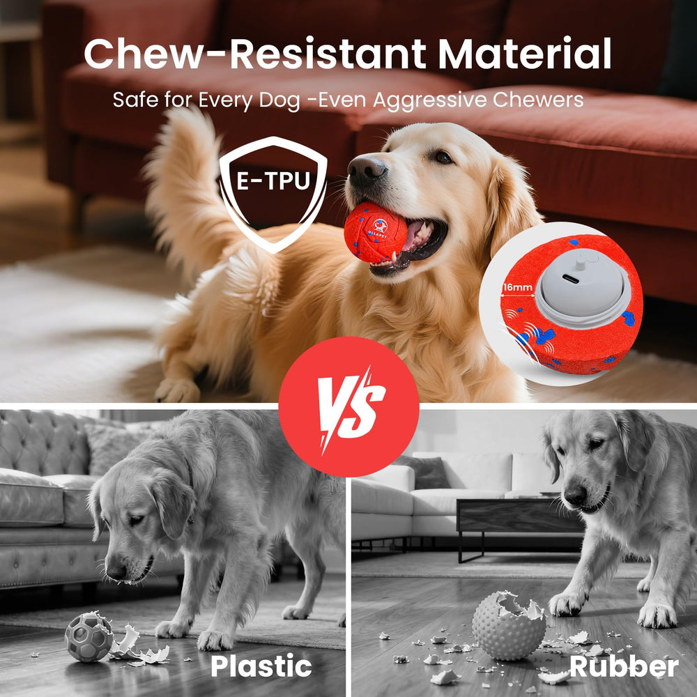 Ollapet bola roja con 3 modos, entretenimiento adaptable para perros.