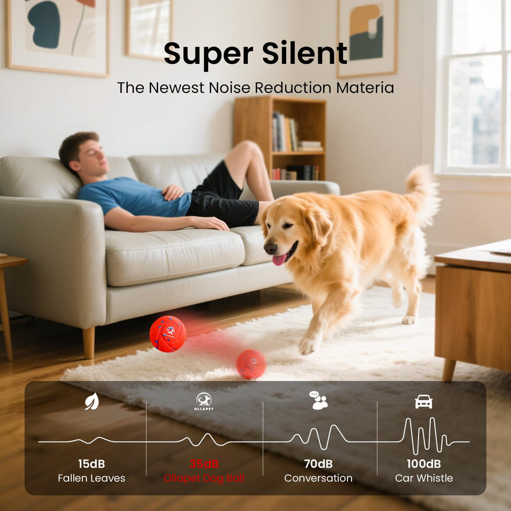 Ollapet bola roja para juego exterior, estimulación al aire libre.