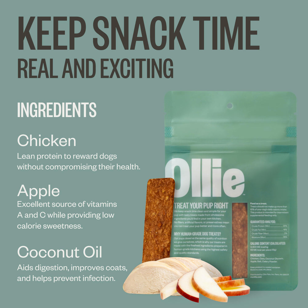 Ollie Jerky para perros, sin conservantes ni rellenos, snack premium