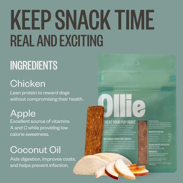 Ollie Jerky para perros, sin conservantes ni rellenos, snack premium