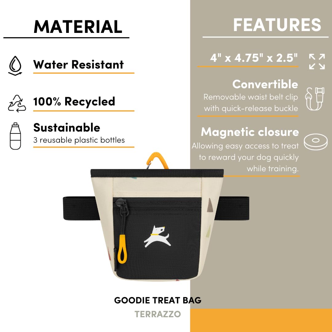 OllyDog Goodie Treat Bag Terrazzo, para entrenamiento manos libres y uso versátil.