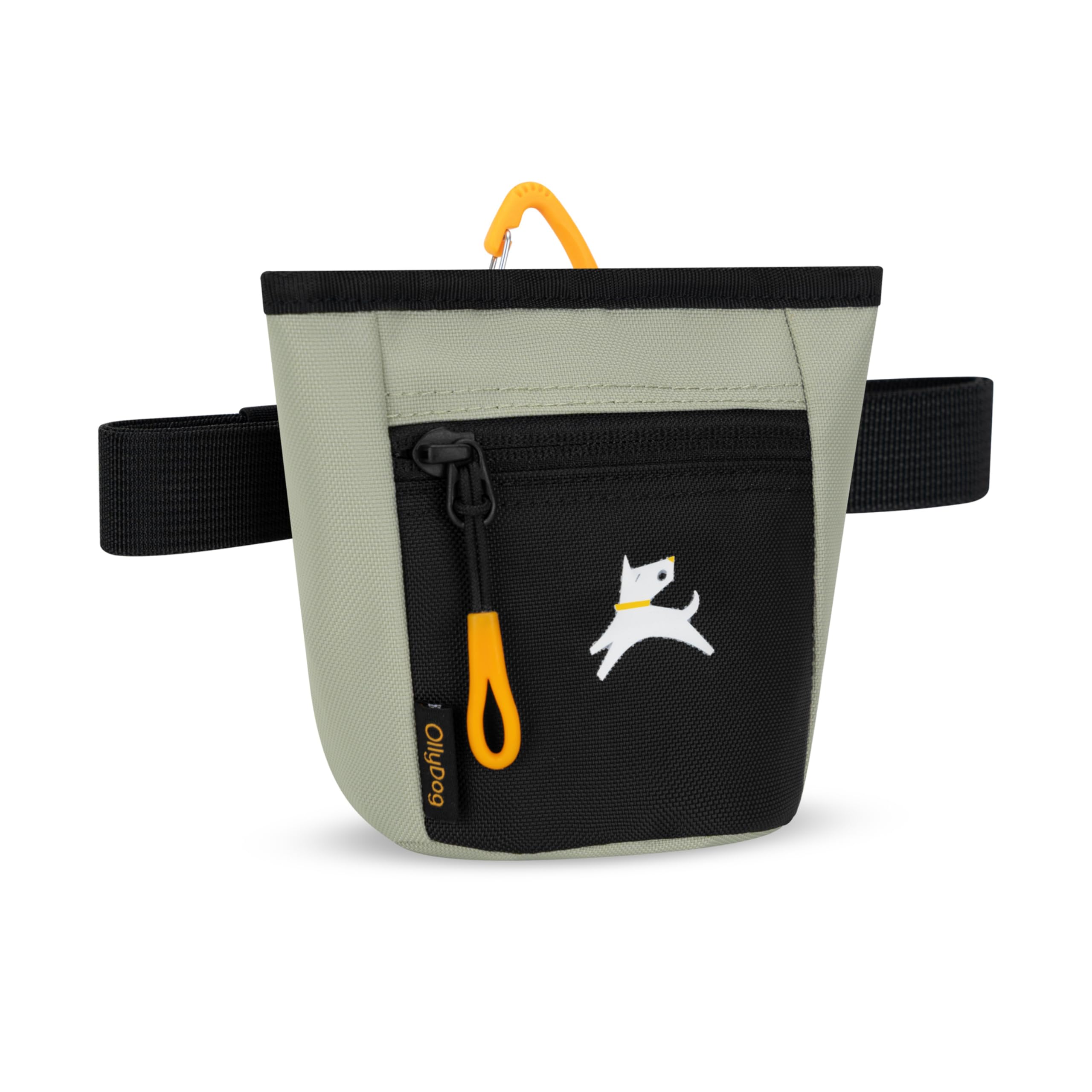 OllyDog Goodie Treat Bag se usa de tres formas para entrenamiento sin manos.
