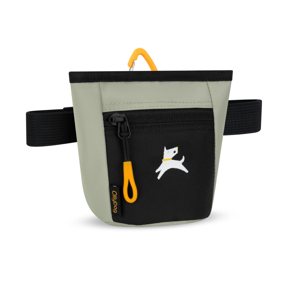 OllyDog Goodie Treat Bag se usa de tres formas para entrenamiento sin manos.