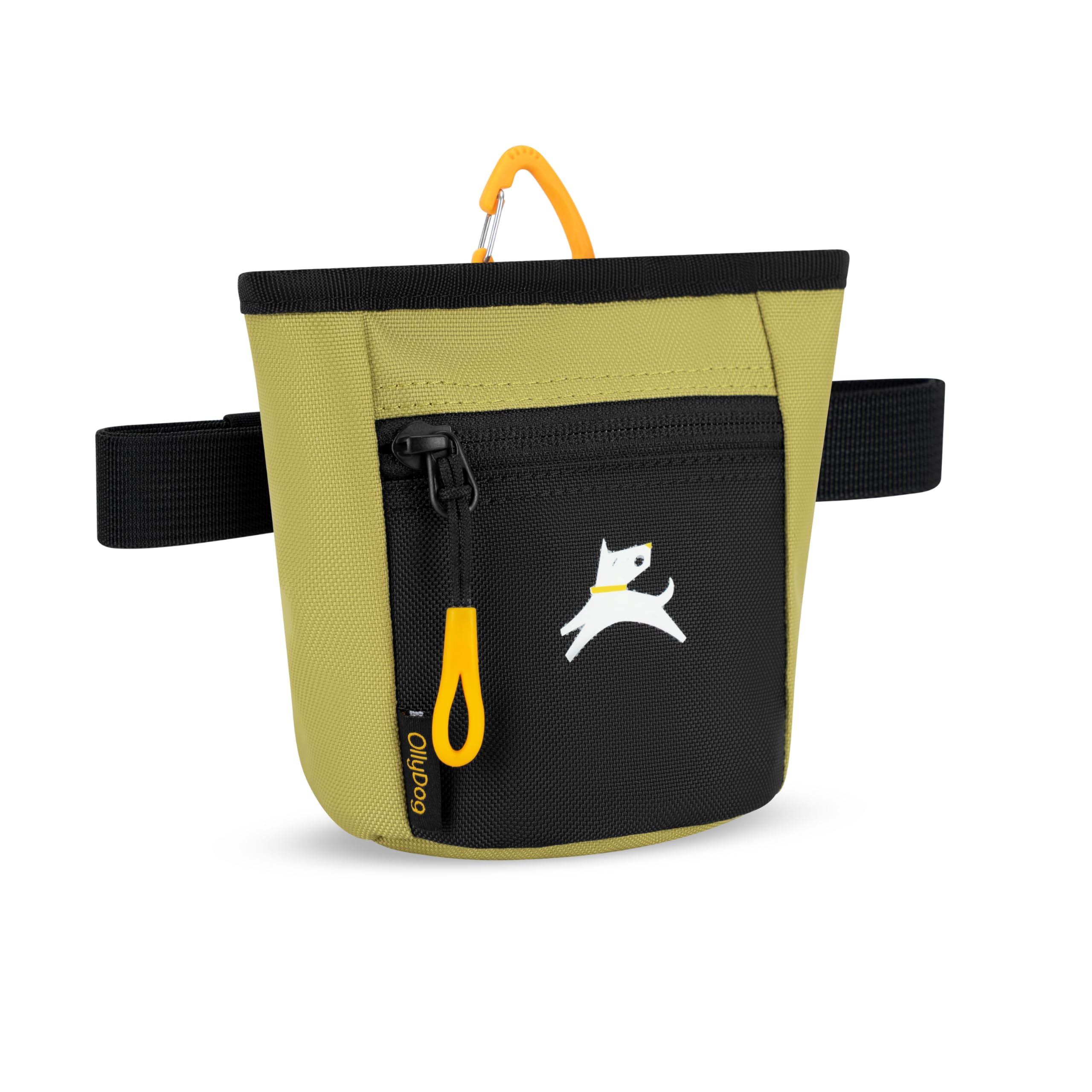 OllyDog Goodie con tres formas de usarla para entrenamiento manos libres.