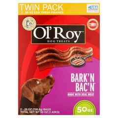 Golosinas Ol' Roy Bark'n Bac'n para perros con sabor a tocino, ideal como premio diario