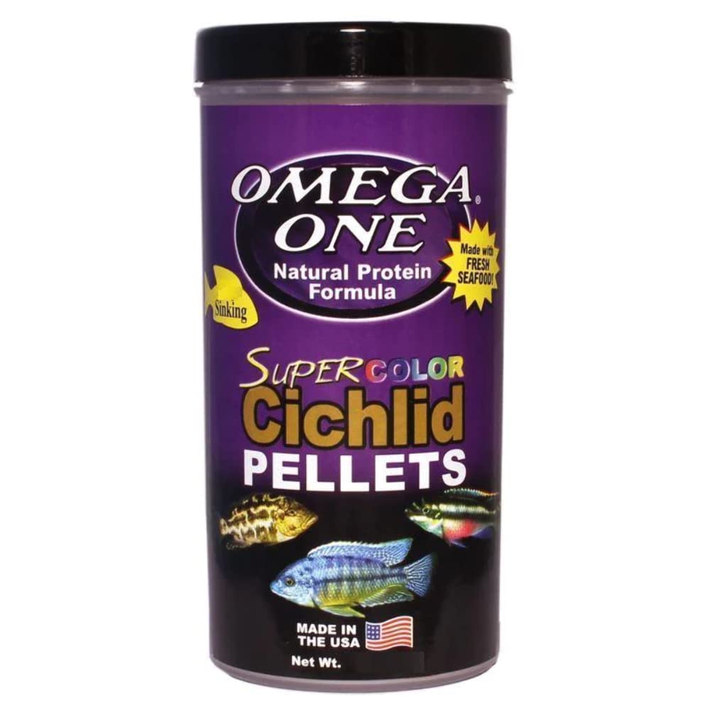 Omega One pellets cíclidos, color vibrante para realzar tonalidades naturales en el acuario