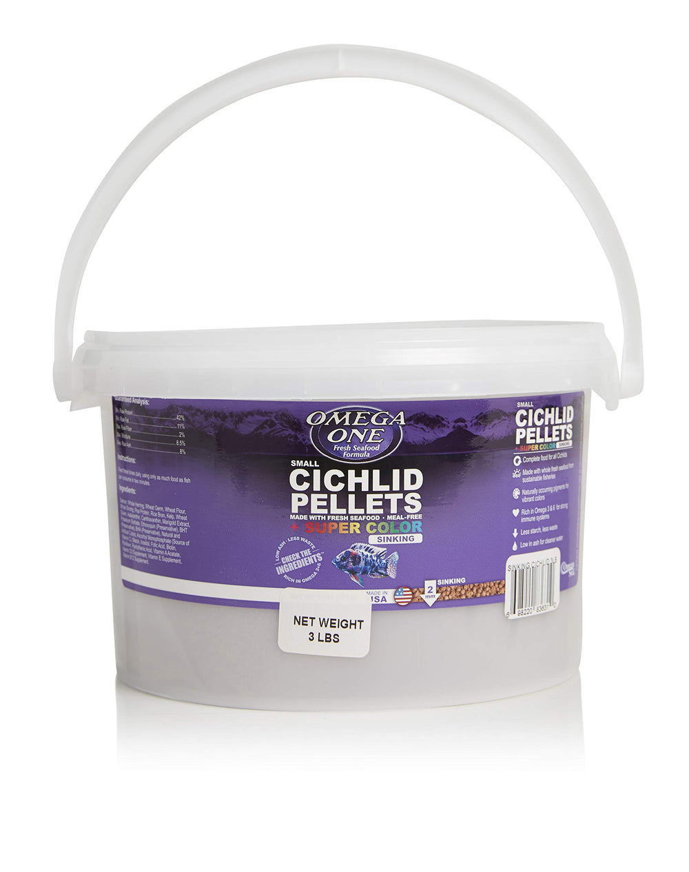 Omega One Pellets para cíclidos: color vivo y se hunden para comer en el fondo.