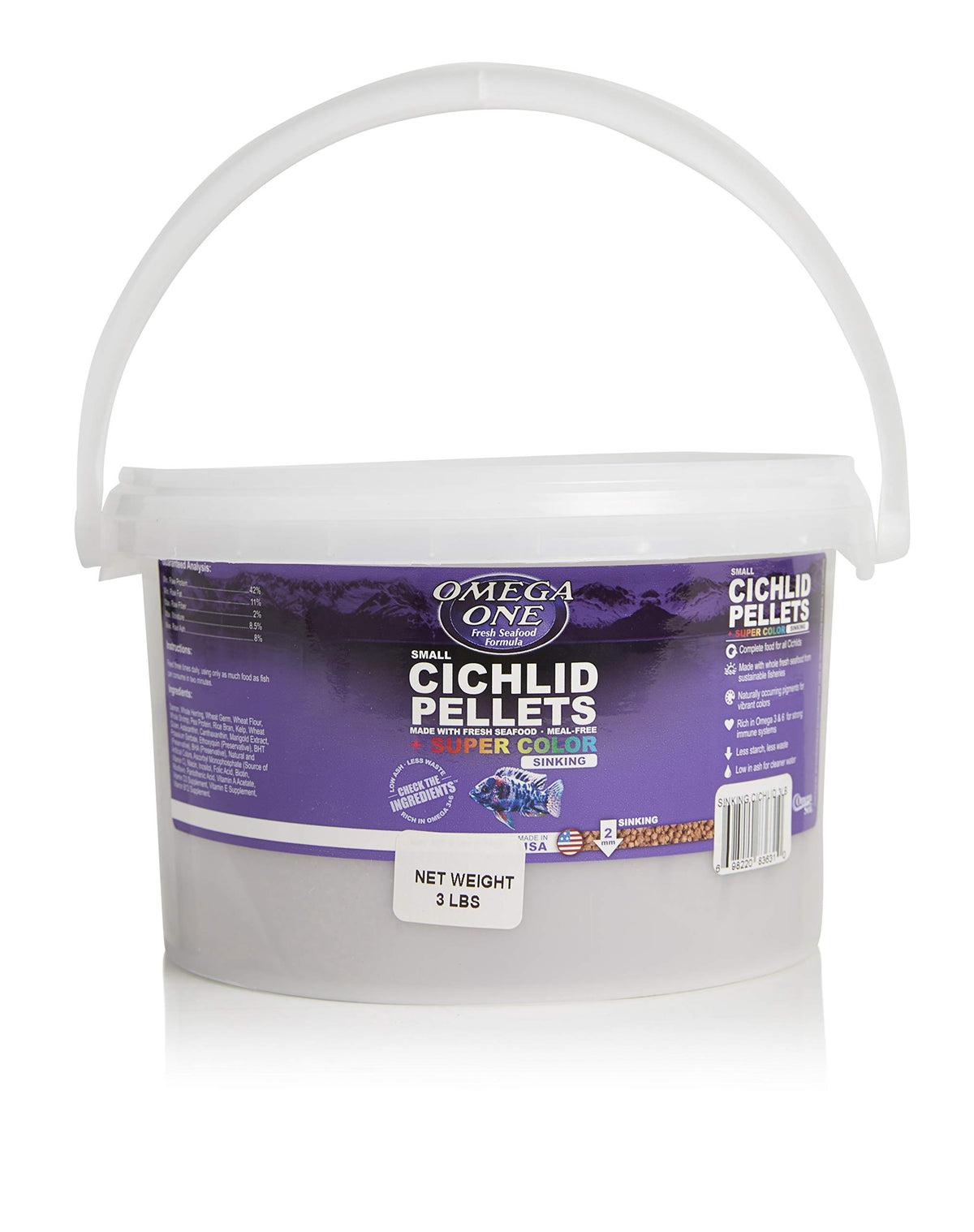 Omega One Pellets para cíclidos: color vivo y se hunden para comer en el fondo.