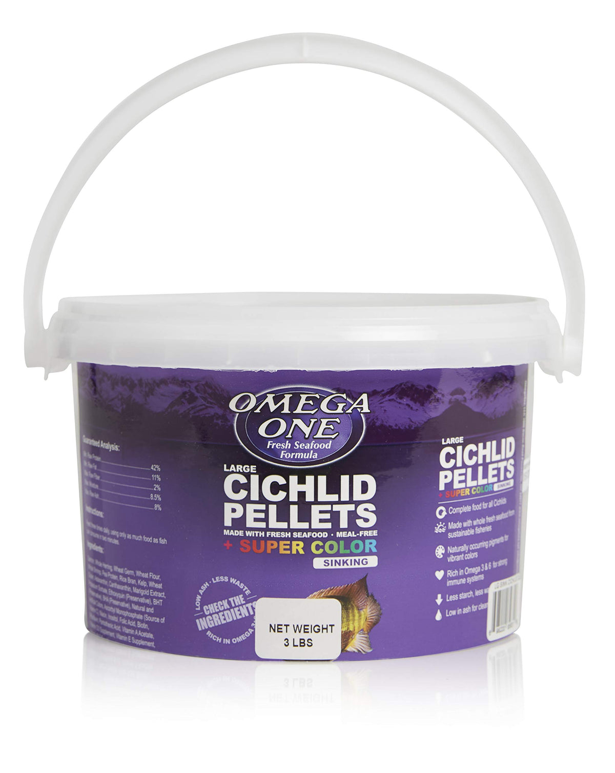 Omega One pellets para cíclidos hundidos, color intenso para peces grandes