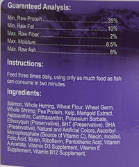 Omega One piensos flotantes destacan proteínas marinas para una dieta balanceada de cíclidos.