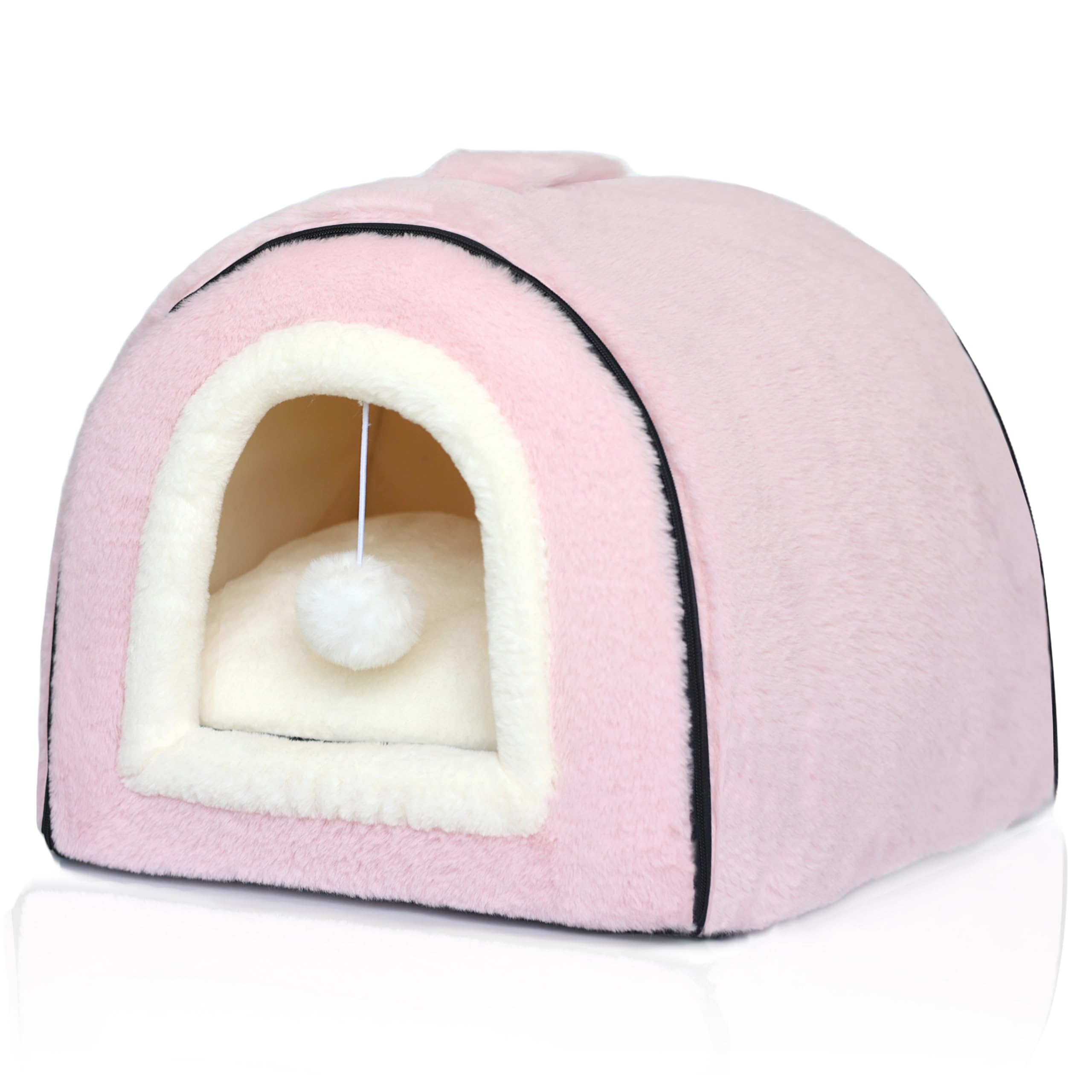 Cama OMIVIER para gatos en interior plegable, ideal para espacios pequeños.