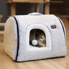 OMLIVLIES nido gato cama cueva gris, refugio suave para descansar.