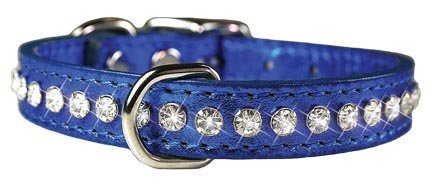 OmniPet collar de cuero con cristales, ideal para paseos con estilo.