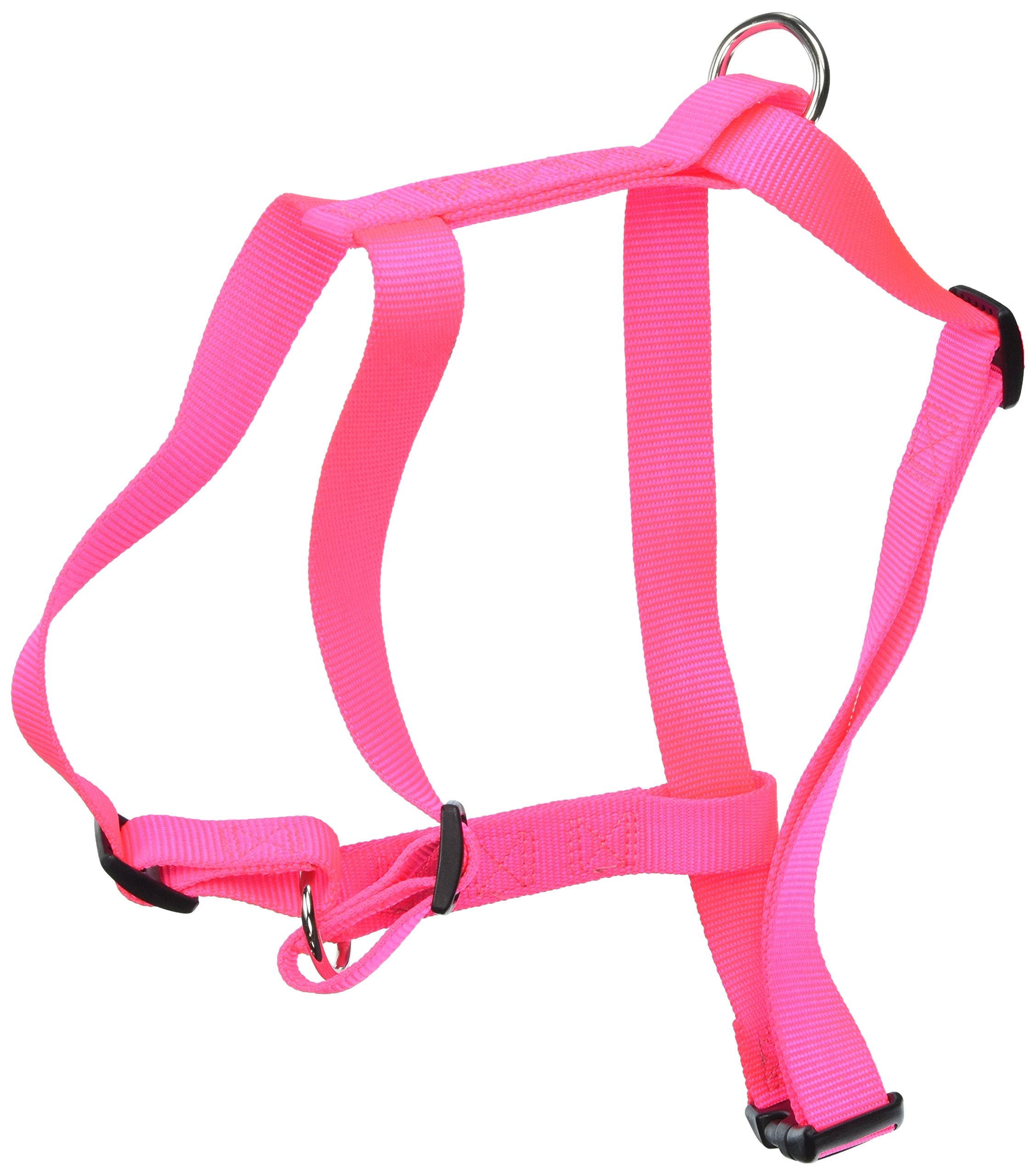 OmniPet arnés rosa neón ajustable para paseos cómodos y seguros.