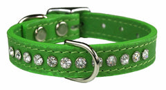 Collar OmniPet Signature en cuero Kiwi con cristales para ocasiones especiales