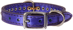 OmniPet collar de cuero púrpura, uso diario con estilo y durabilidad.