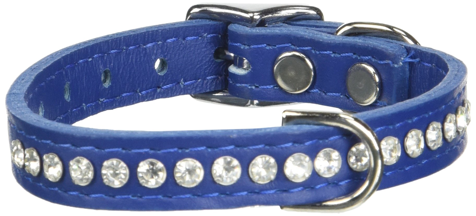 Collar OmniPet de cuero con cristales, ideal para uso diario con estilo