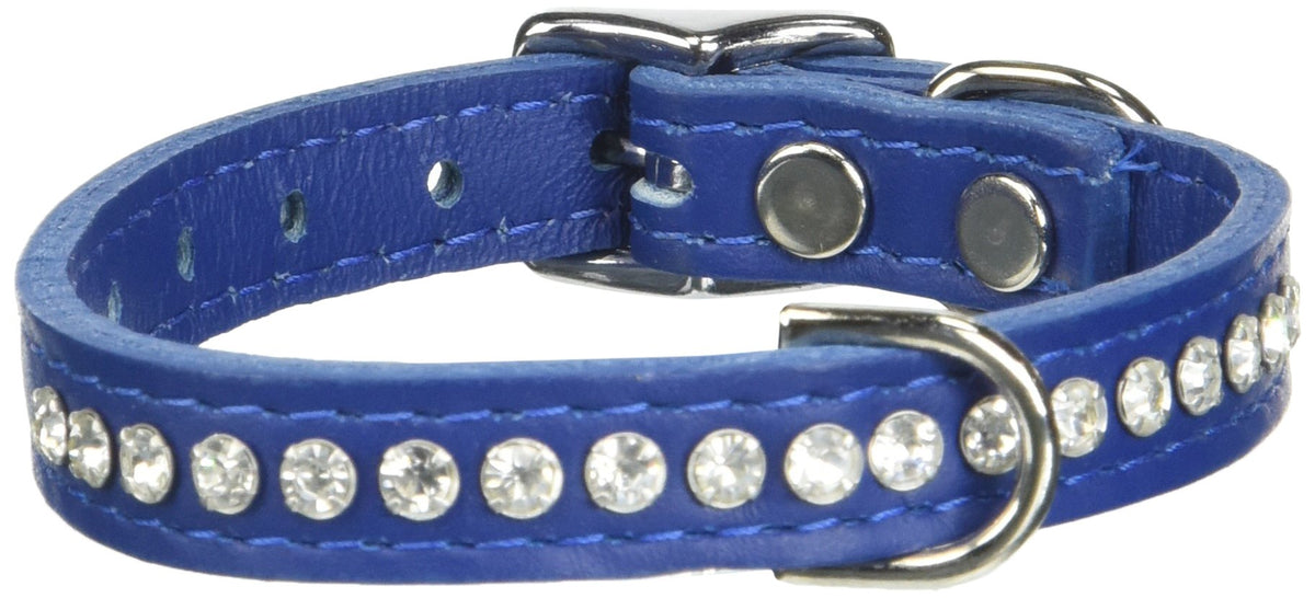 Collar OmniPet de cuero con cristales, ideal para uso diario con estilo