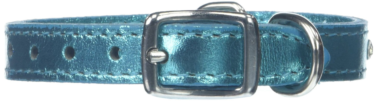 OmniPet collar de cuero con cristales, ideal para lucir elegante en paseos.