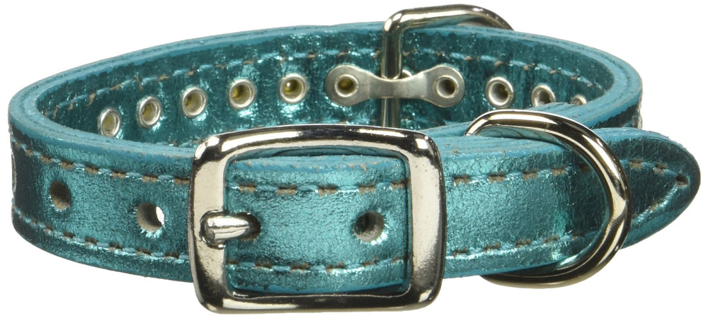 OmniPet Signature Leather Crystal Collar hebilla cromo, seguro y cómodo para perros pequeños