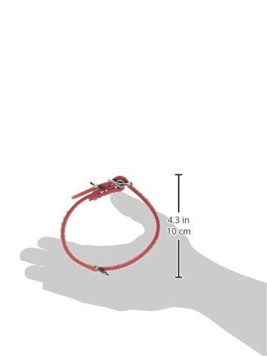 OmniPet Signature Leather Crystal Collar in metallic pink fits small to medium dogs comfortably.