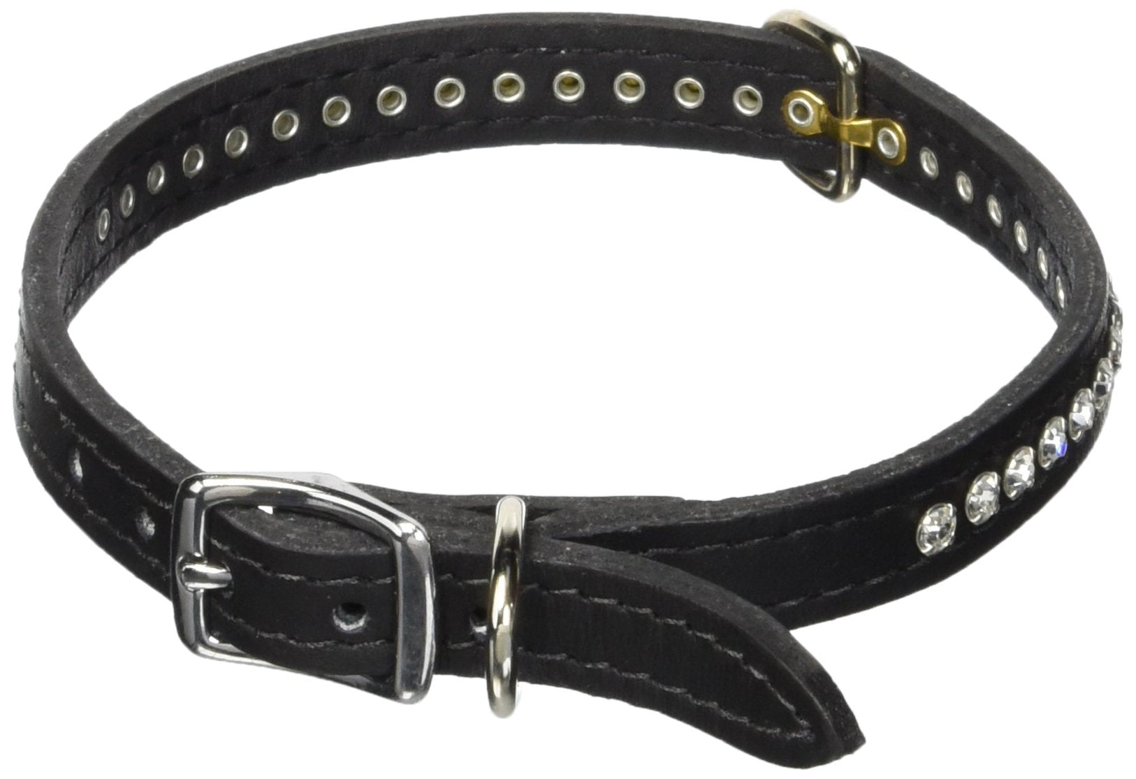 OmniPet Signature: collar de cuero con cristales para paseos elegantes y confort diario.