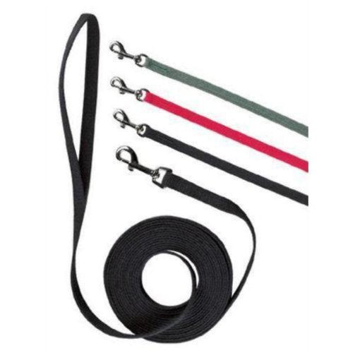OmniPet correa de tela de algodón 5/8 pulgada, 20 pies, negra, ideal para paseos diarios y entrenamiento ligero