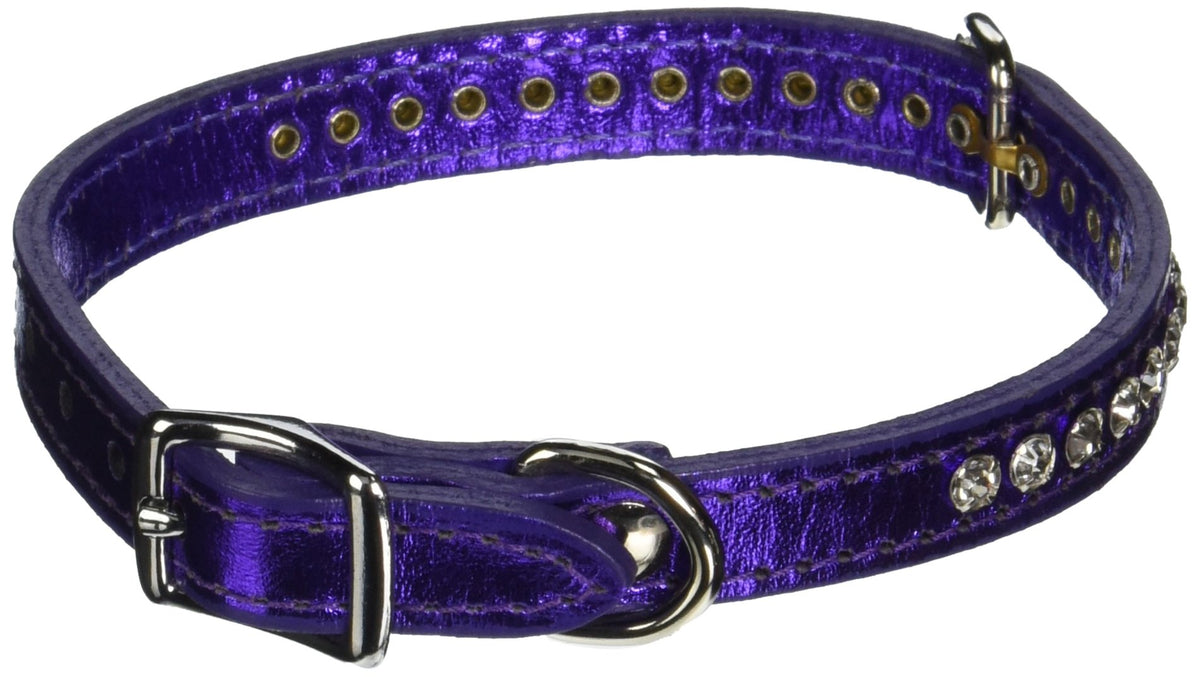 OmniPet Signature Collar de cuero con cristales, ideal para paseos diarios con estilo
