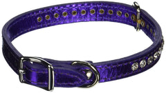 OmniPet Signature Collar de cuero con cristales, ideal para paseos diarios con estilo