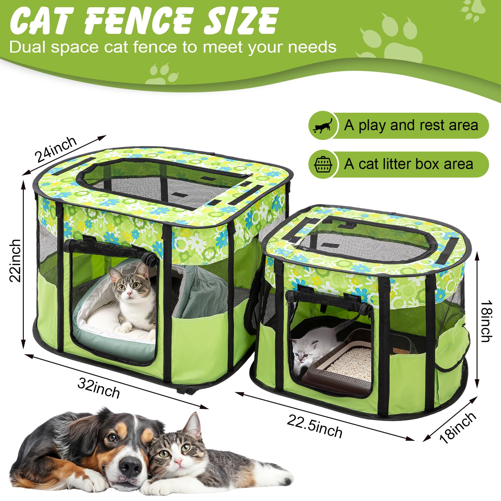 Ondware jaula para gatos plegable para uso interior y exterior, fácil de transportar