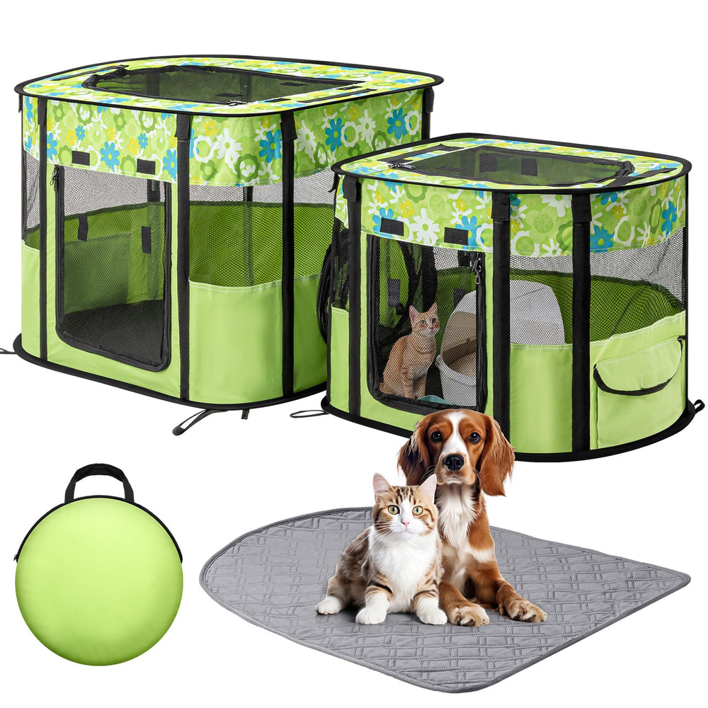 Ondware jaula para gatos portátil con áreas divididas para juego y baño, diseño versátil