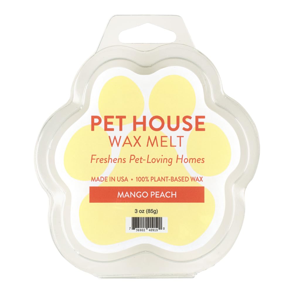 One Fur All Pet House Mango-Durazno derretidos para neutralizar olores de mascotas.